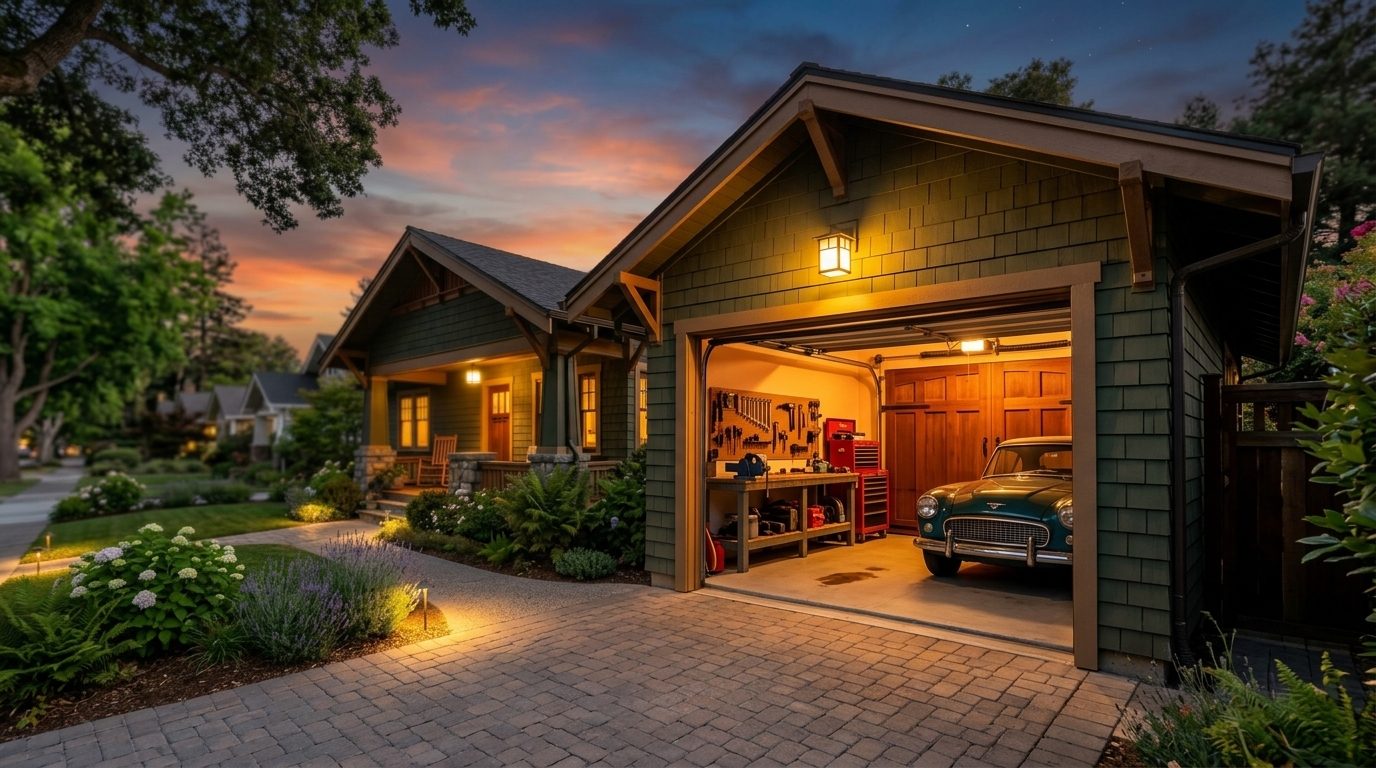 Whitmore Garage Door Services Garage Door Gliding Open Revealing Warm Illuminated Interior